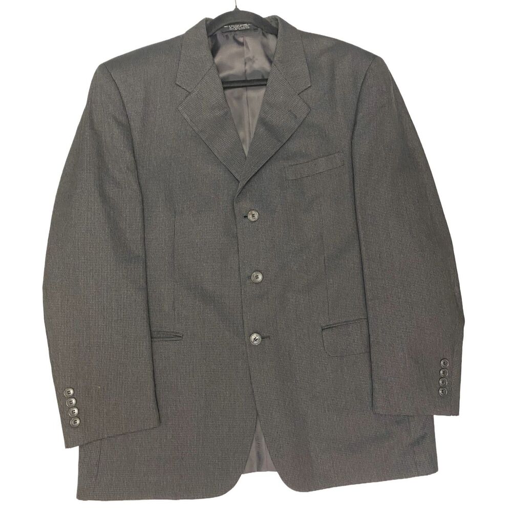 Albert Nipon Lord & Taylor Blazer Mens 42R Gray Wool Silk Sharkskin Sport Coat